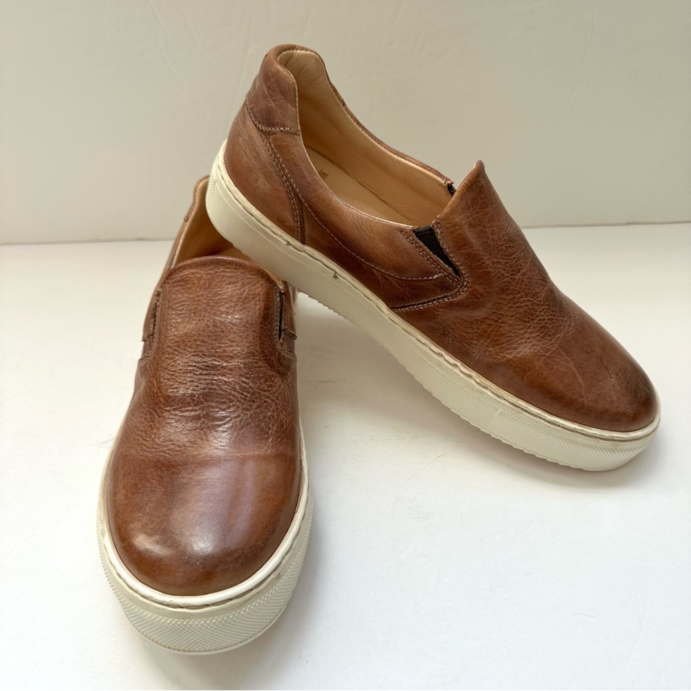 Bed Stu Hermione Brown Tan Leather Slip-On Sneakers 7.5 NWOT